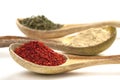 Red pepper powder and others. Royalty Free Stock Photo