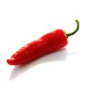 Red pepper reflected on white Royalty Free Stock Photo