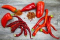 Red pepper on a wooden background