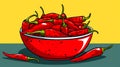 Red peppers in bowl