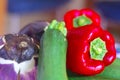 Red peppers, Eggplant and Zucchini