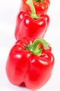 Red peppers on white background, concept of healthy nutrition Royalty Free Stock Photo