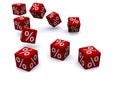 Red percent dice