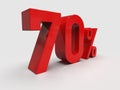 Red 70% Percent Discount 3d Sign on Light Background Royalty Free Stock Photo