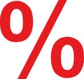 Red percent icon