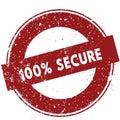Red 100 PERCENT SECURE rubber stamp illustration on white background