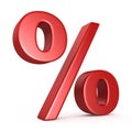 Red Percent Sign Royalty Free Stock Photo