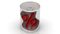 Conserved percentage in tin can