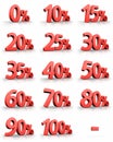 Red Percent Tags Royalty Free Stock Photo