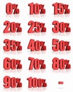 Red Percent Tags Royalty Free Stock Photo