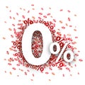 0 Red Percents Royalty Free Stock Photo