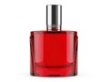 Red perfume bottle isolated on white background Royalty Free Stock Photo