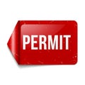 Red permit sign arrow shape official authorization approval document Royalty Free Stock Photo