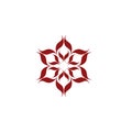 Red Petal Ornamental Flower Logo Template Illustration Design. Vector EPS 10 Royalty Free Stock Photo
