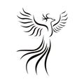 red phoenix silhouette logo design Royalty Free Stock Photo