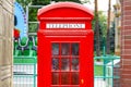 Red phone booth. call-box.The concept Access before telephone communication. Royalty Free Stock Photo