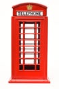 Red phone booth isolated on white background Royalty Free Stock Photo