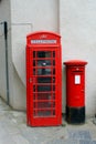 Red Phone Booth and Letterbox Royalty Free Stock Photo