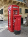 Red phone booth post pillar box Royalty Free Stock Photo