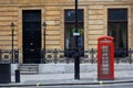 Red phone booths in central London. UK. Royalty Free Stock Photo