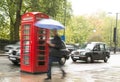 Red Phone cabine in London. Royalty Free Stock Photo