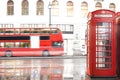 Red Phone cabine in London. Royalty Free Stock Photo