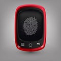 Red phone. Fingerprint Royalty Free Stock Photo