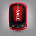 Red phone with labal sale Royalty Free Stock Photo