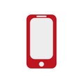 Red phone on vector ilustration on white background. Royalty Free Stock Photo