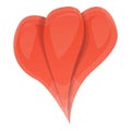 Red physalis icon, cartoon style
