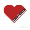 Red piano on white background Royalty Free Stock Photo