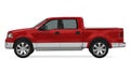 Red Pickup Truck Isolated Royalty Free Stock Photo