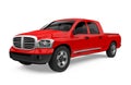 Red Pickup Truck Isolated Royalty Free Stock Photo