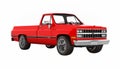 Red pickup truck without shadow perspective view on white 3d Royalty Free Stock Photo