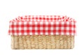 Red picnic cloth basket isolated Royalty Free Stock Photo