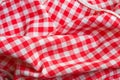 Red picnic cloth closeup detail Royalty Free Stock Photo