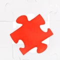 Red piece on free space of connected puzzles Royalty Free Stock Photo