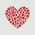 Red pieces puzzle of romantic heart. Jigsaw love. Royalty Free Stock Photo