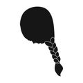 Red pigtail.Back hairstyle single icon in black style vector symbol stock illustration web.