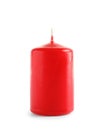 Red pillar wax candle Royalty Free Stock Photo