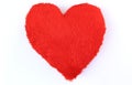 Red pillow in heart shape for love