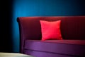 Red pillow on a sofa Royalty Free Stock Photo