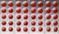 Red pills blister pack Royalty Free Stock Photo