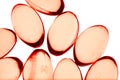 Red pills isolated background Royalty Free Stock Photo