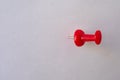Red pin, attached to a white empty paper, oriented to the right Royalty Free Stock Photo