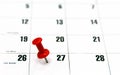 Red pin calendar Royalty Free Stock Photo