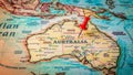 Red pin on Australia map Royalty Free Stock Photo