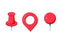 Red pin, map markers showcasing location, navigation, and identification uses. Vector illustration. Perfect for GPS Royalty Free Stock Photo