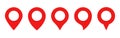 Red Pin map set. Gps Point. Location icons.Map pin icons Royalty Free Stock Photo