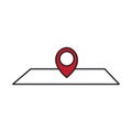 red pin map on white background. Map pin place marker. Navigation pointer. Vector illustration. stock image. Royalty Free Stock Photo